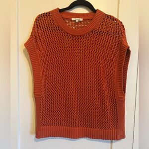 Madewell Women's Open-Knit Sweater in Rust